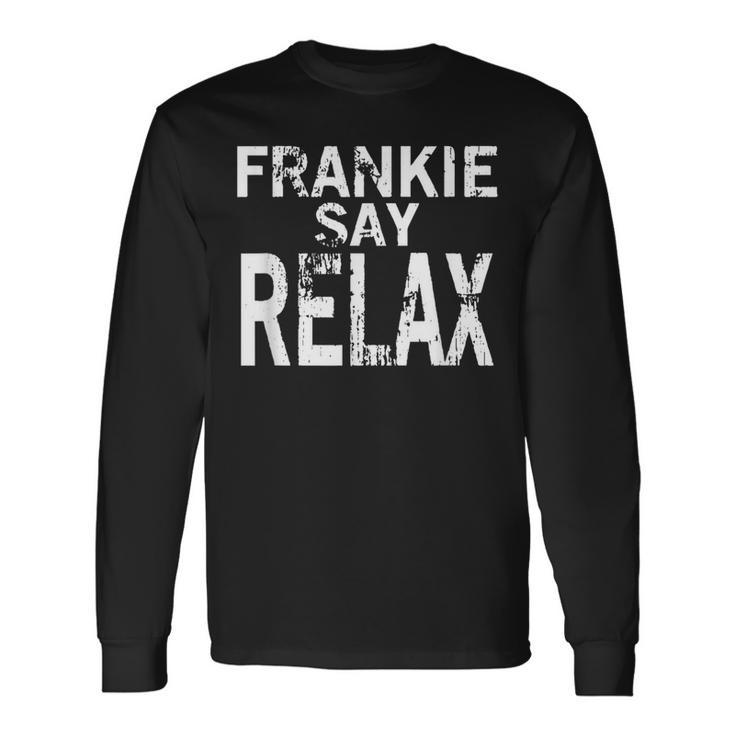 Retro-Stil Frankie Say Relax Schwarzes Langarmshirts, 80er Jahre Musik Fan Tee Geschenkideen