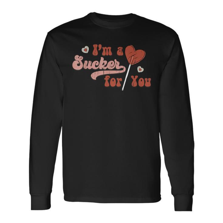 Retro Im A Sucker For You Couple Matching Valentine Long Sleeve T-Shirt
