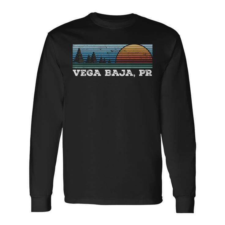 Retro Sunset Stripes Vega Baja Puerto Rico Long Sleeve T-Shirt