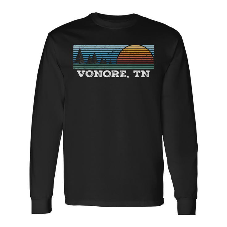 Retro Sunset Stripes Vonore Tennessee Long Sleeve T-Shirt