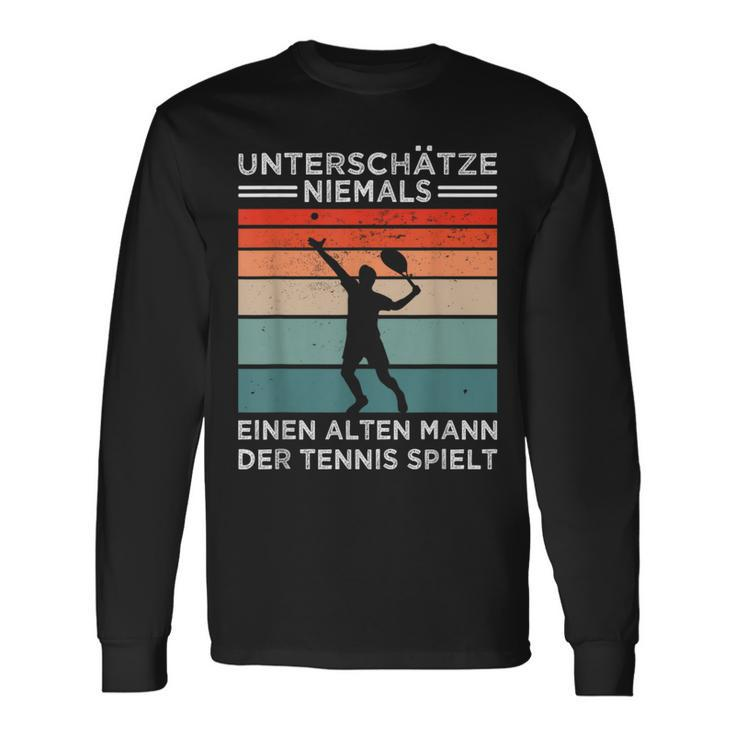 Retro Tennis Langarmshirts für Herren - Unterschätze niemals alten Tennisspieler Geschenkideen