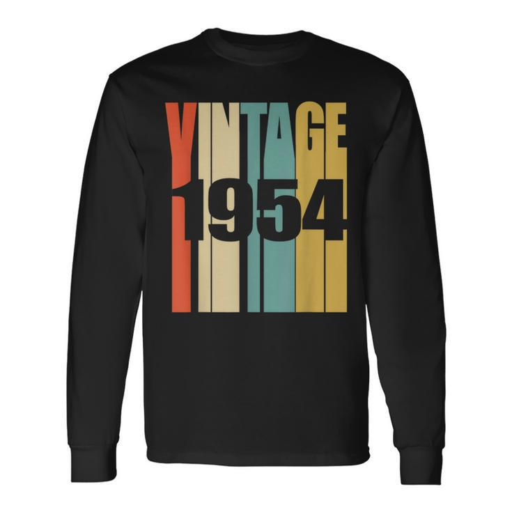 Retro Vintage 1954 70 Yrs Old Bday 70Th Birthday Long Sleeve T-Shirt