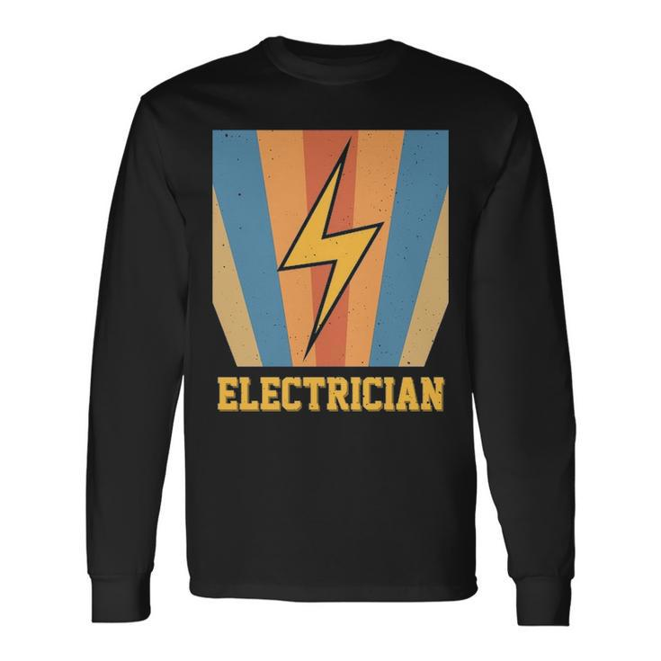 Retro Vintage 70S Electrician Long Sleeve T-Shirt