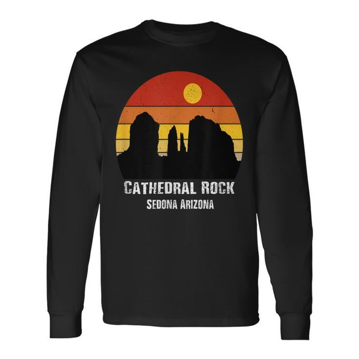 Retro Vintage Cathedral Rock Sedona Skyline Arizona Long Sleeve T-Shirt Gifts ideas