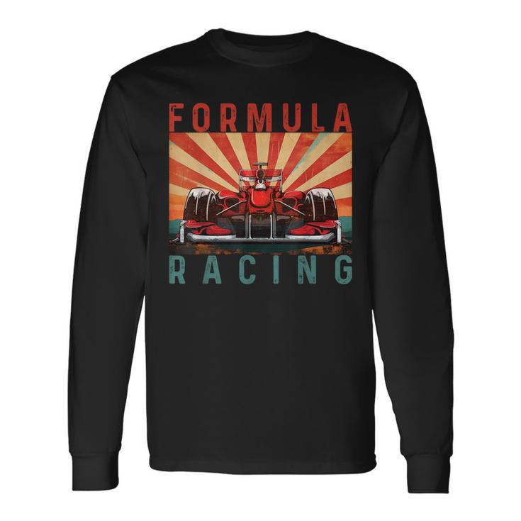 Retro Vintage Formula Racing Lovers Race Car Fan Long Sleeve T-Shirt