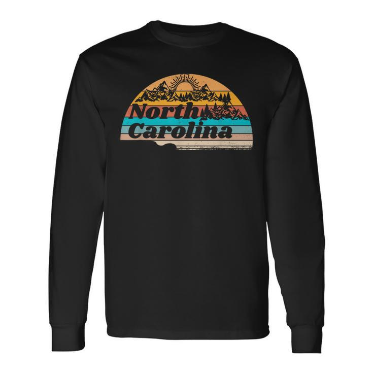 Retro Vintage North Carolina Nc T Mountains Long Sleeve T-Shirt
