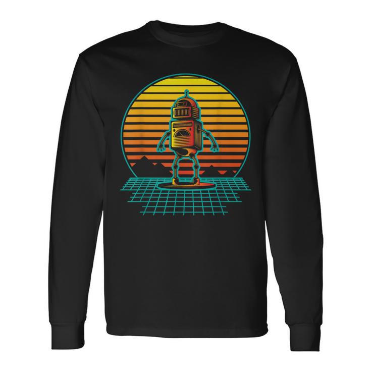 Retro Vintage Robot Robots Robotics Engineer Engineering Long Sleeve T-Shirt