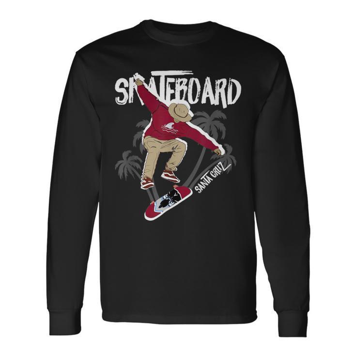 Retro Vintage Santa Cruz Boy Skateboarding Streetwear Long Sleeve T-Shirt