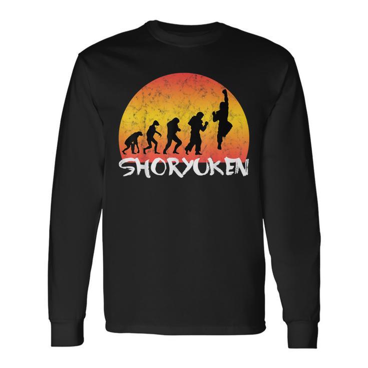 Retro Vintage Shoryuken Fighter Evolution Long Sleeve T-Shirt