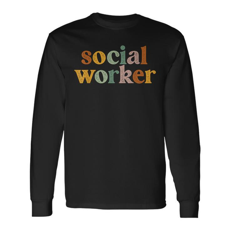Retro Vintage Social Worker Social Work Life For Womens Long Sleeve T-Shirt