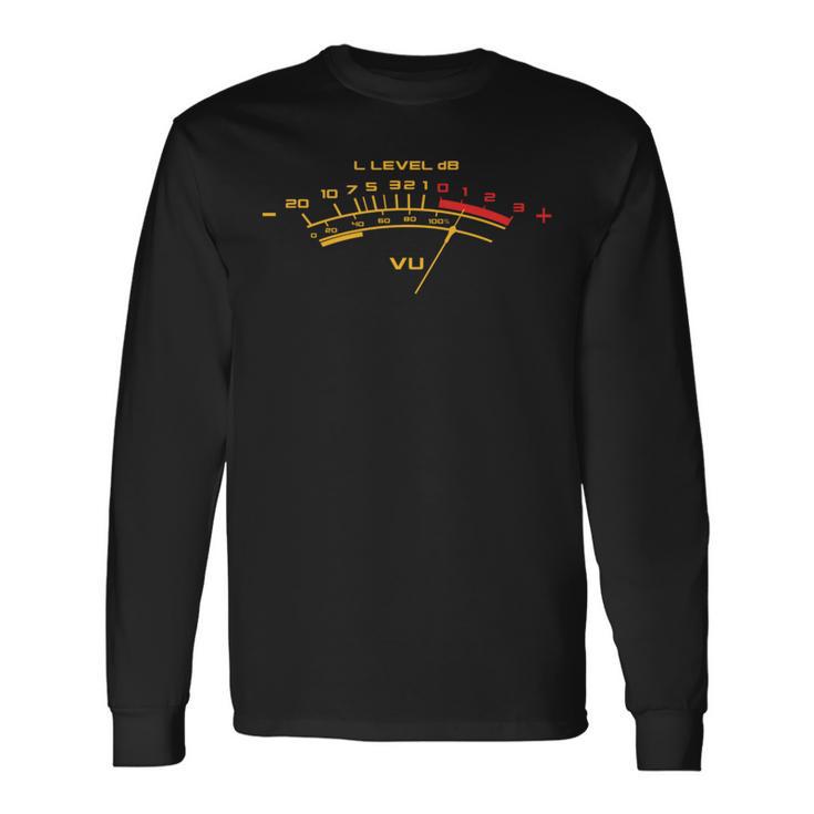 Retro Volume Audio Vu Meter For The Vintage Music Lover Long Sleeve T-Shirt