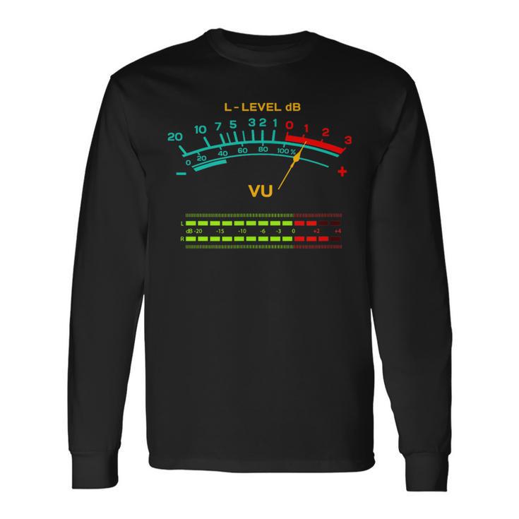 Retro Vu Meter Vintage Hi-Fi Audio Stereo Music Sound Long Sleeve T-Shirt Gifts ideas