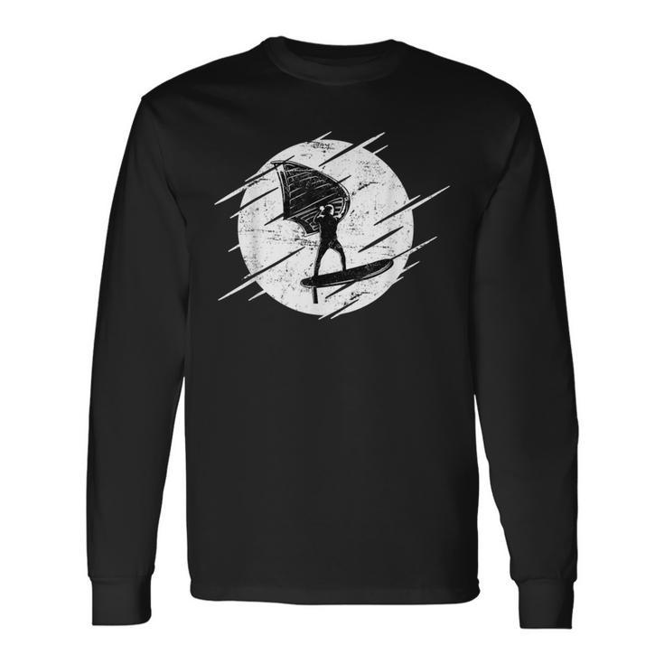 Retro Wing Foil Wing Surf Moon Surfer Foiler Langarmshirts Geschenkideen