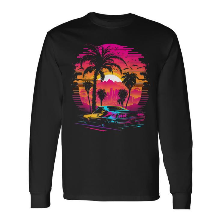 Retrowave Synthwave Aesthetic Sports Car 80S 90S Long Sleeve T-Shirt Gifts ideas