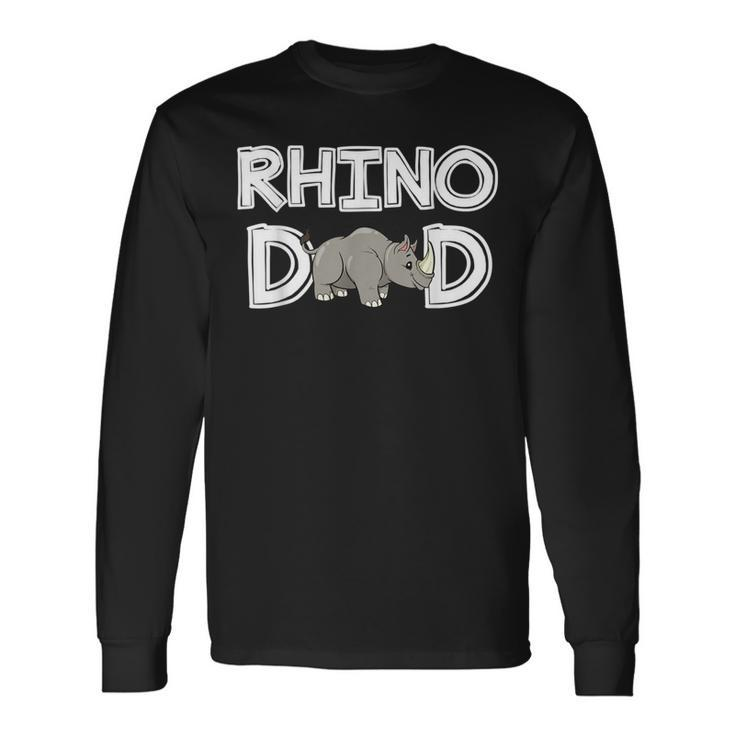 Rhino Dad Rhinoceros Daddy Father's Day Rhino Long Sleeve T-Shirt