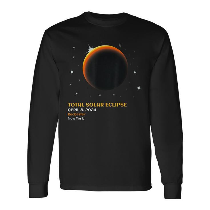 Rochester Newyork Ny Total Solar Eclipse April 8 2024 Long Sleeve T-Shirt Gifts ideas