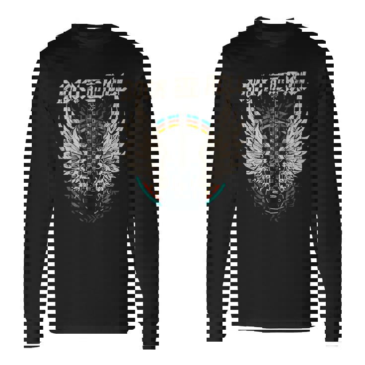 Rock And Roll Guitarraintage Rock And Roll Music Retro Metal Musi Sin Mangas Camiseta de manga larga Ideas de regalos
