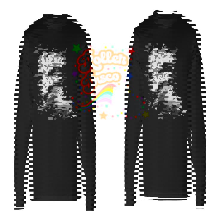 Roller Disco Cool Retro 70S Y 80S De Fiesta Camiseta de manga larga