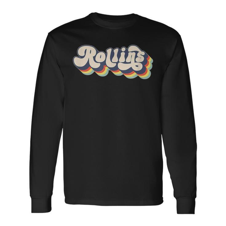 Rollins Family Name Personalized Surname Rollins Long Sleeve T-Shirt