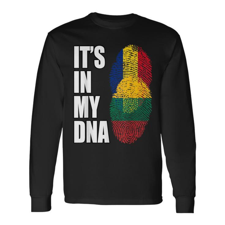 Romanian And Lithuanian Vintage Heritage Dna Flag Long Sleeve T-Shirt