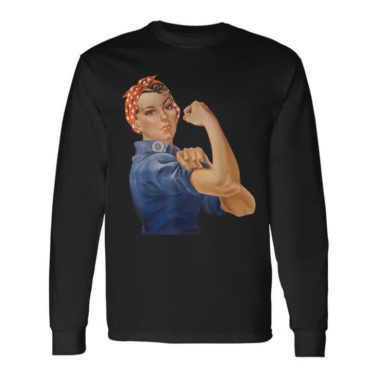 Rosie The Riveter We Can Do It Feminist RetroLong Sleeve T-Shirt Gifts ideas