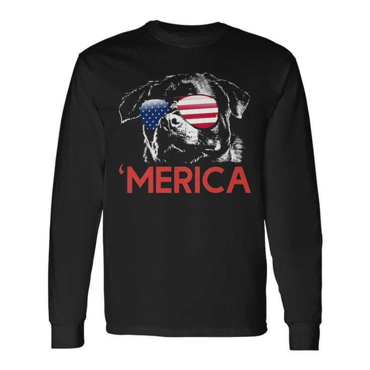 Rottweiler American Flag 4Th Of July Long Sleeve T-Shirt