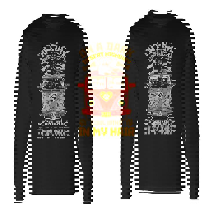 Rottweiler Artwork Painting Desert Highway Long Sleeve T-Shirt