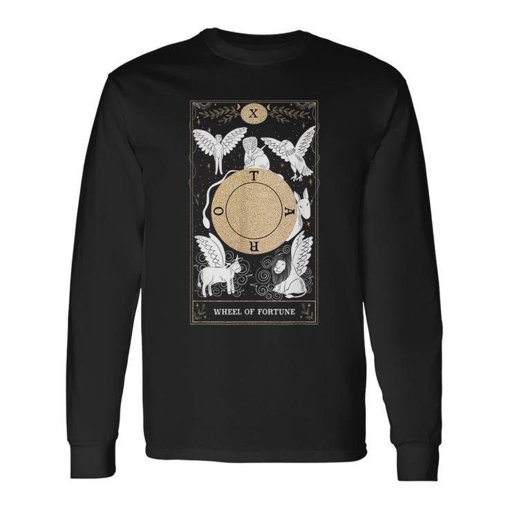 Rueda De La Fortuna X Tarot Card Camiseta de manga larga