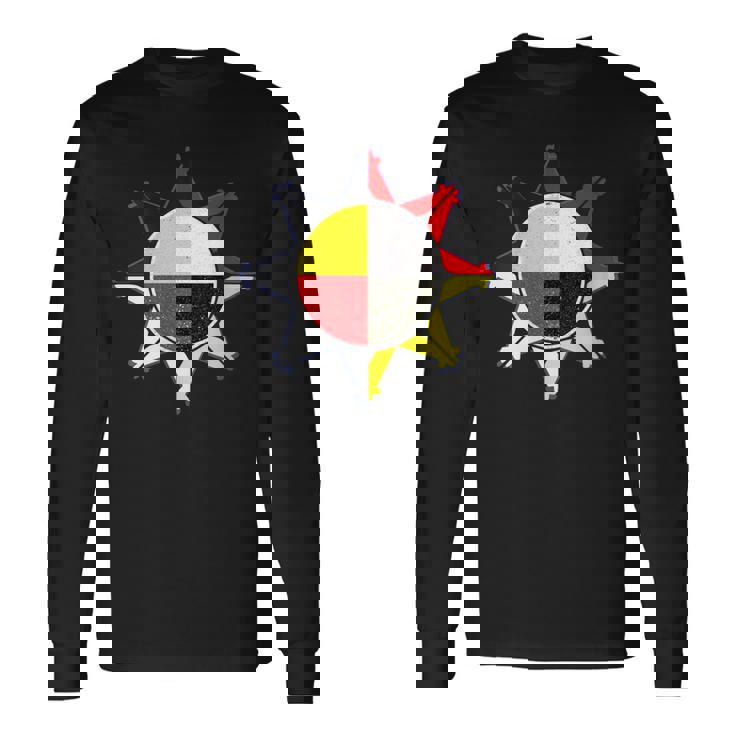 Rueda De Medicina Nativa Americana Oglala Lakota Cuello Camiseta