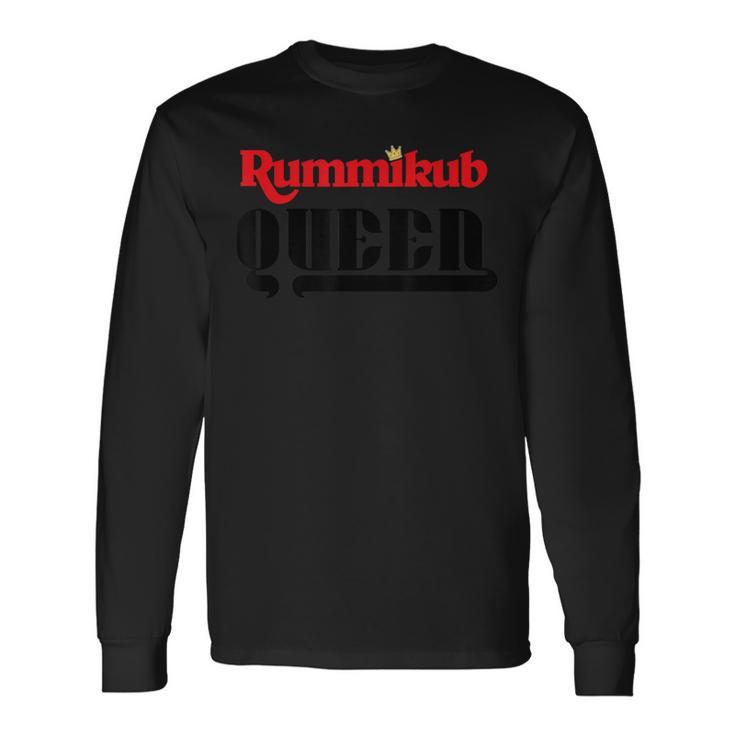 Rummikub Queen Logo With Royal Crown Black Ink Long Sleeve T-Shirt