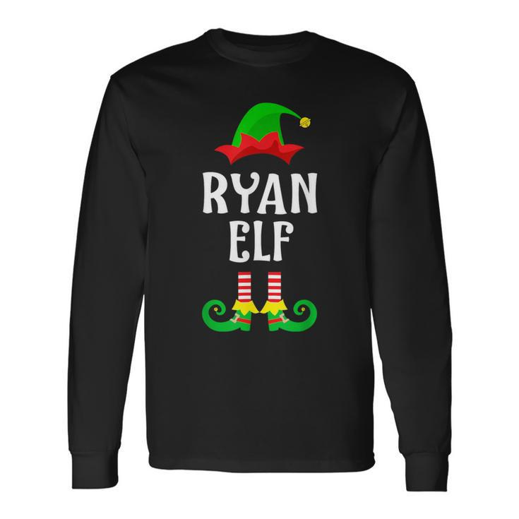 Ryan Elf Personalized Name Christmas Family Matching Long Sleeve T-Shirt