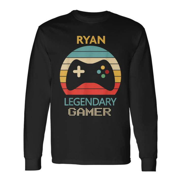 Ryan Name Personalised Legendary Gamer Long Sleeve T-Shirt
