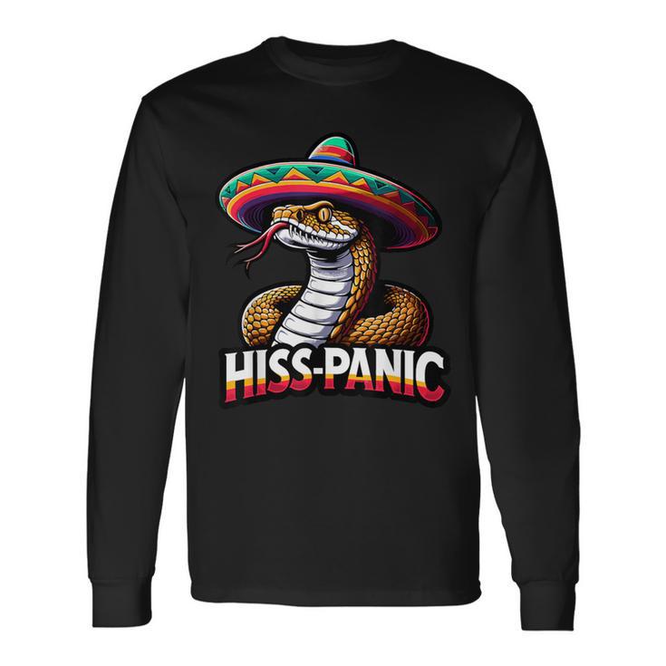 Hiss-Panic Mexican Joke Hispanic Jokes Snake Pun Long Sleeve T-Shirt