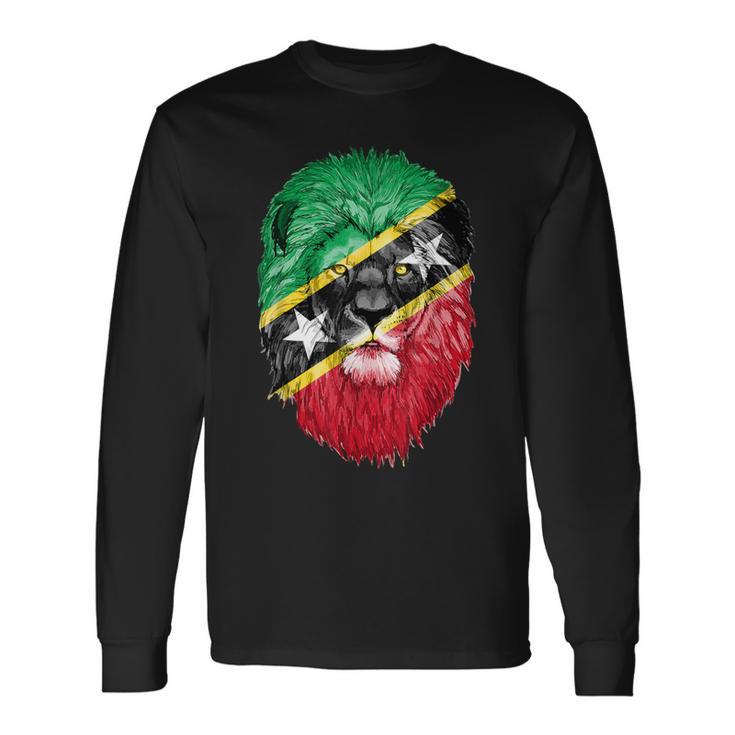 Saint Kitts And Nevis Lion Pride Saint Kitts And Nevis Flag Long Sleeve T-Shirt