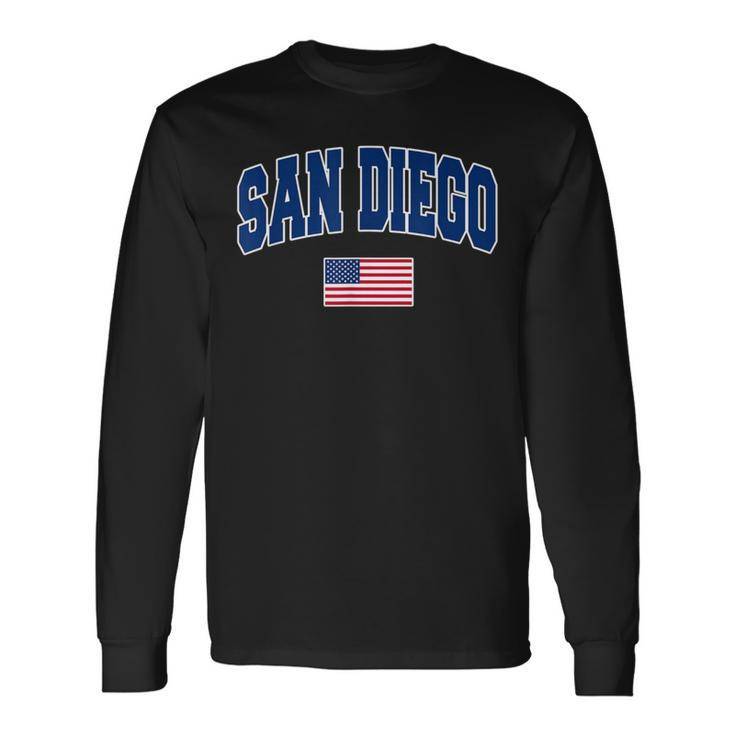 San Diego California City Pride Usa Flag Long Sleeve T-Shirt