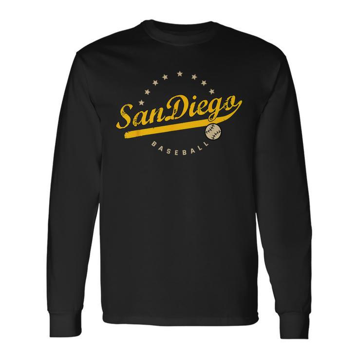 San Diego City Baseball Vintage Varsity Long Sleeve T-Shirt