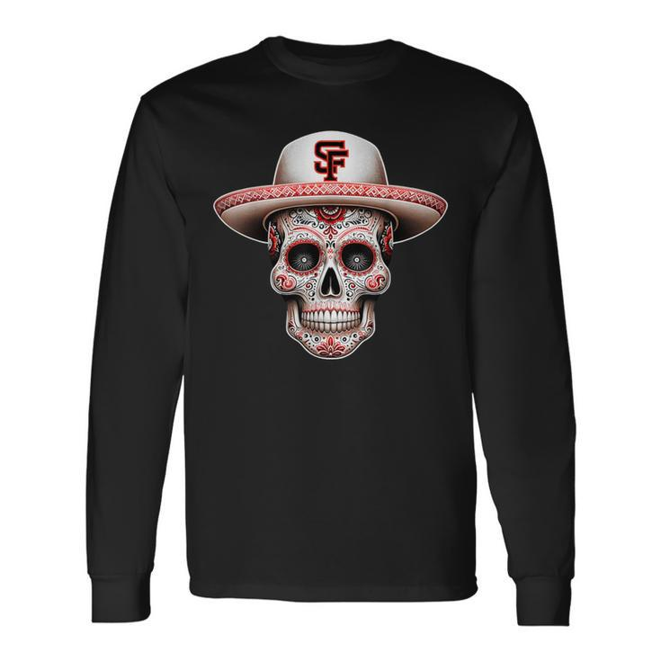 San Francisco Sugar Skull In The Style Mexican Day Long Sleeve T-Shirt Gifts ideas