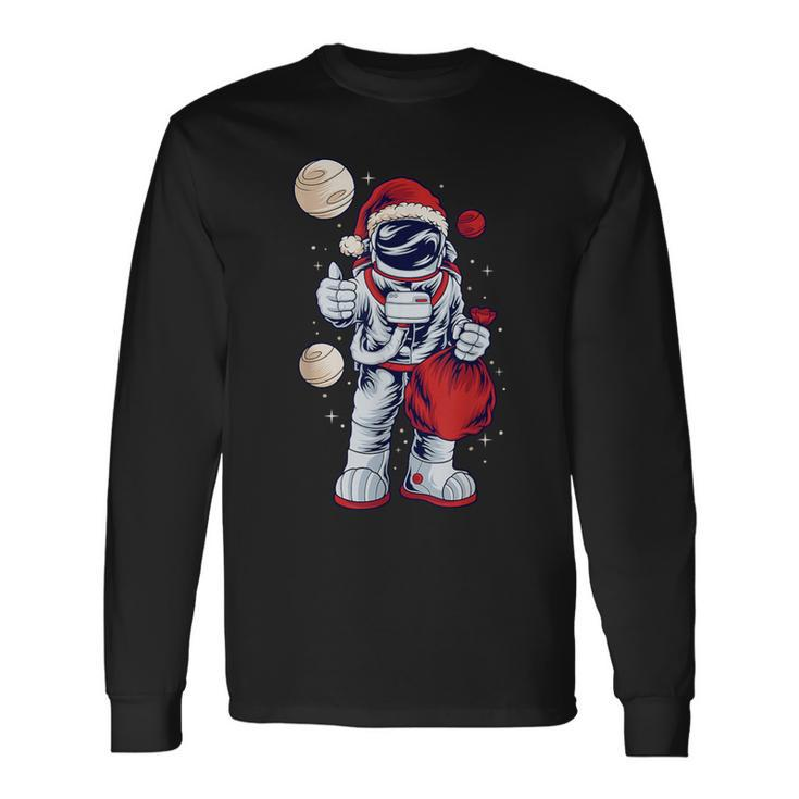 Santa Astronaut Christmas For Space Lovers Long Sleeve T-Shirt