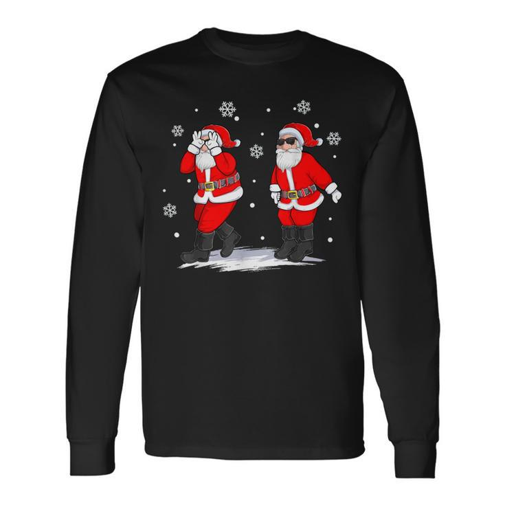 Santa Claus Griddy Dance Christmas Xmas Pajama Boys Long Sleeve T-Shirt