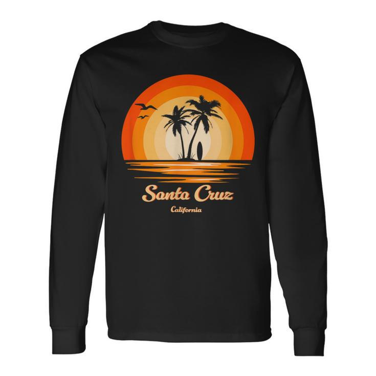 Santa Cruz California Vintage Retro Ca Surfing Long Sleeve T-Shirt