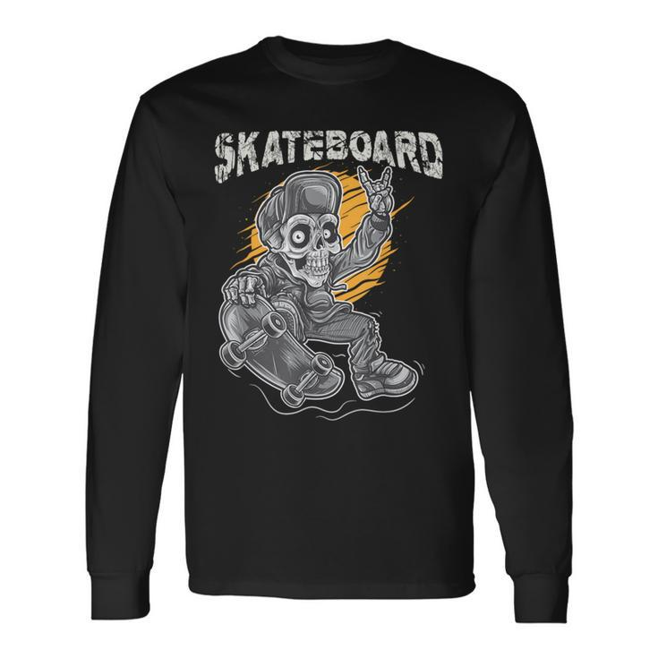 Santa Cruz Skateboard Retro Vintage Skateboarding Skull Boy Long Sleeve T-Shirt