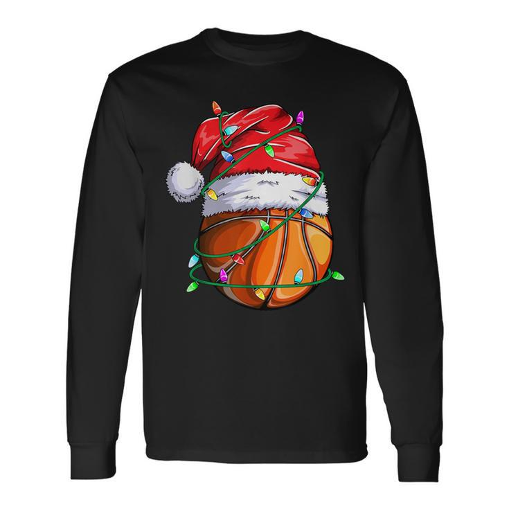 Santa Sports Christmas Hooper Basketball Player Long Sleeve T-Shirt