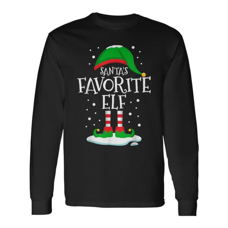 Santa's Favorite Elf Christmas Family Matching Xmas Long Sleeve T-Shirt