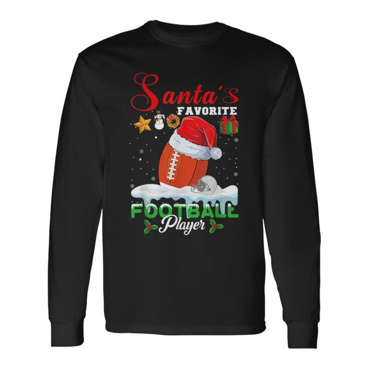 Santa's Favorite Football Player Christmas For Men Long Sleeve T-Shirt