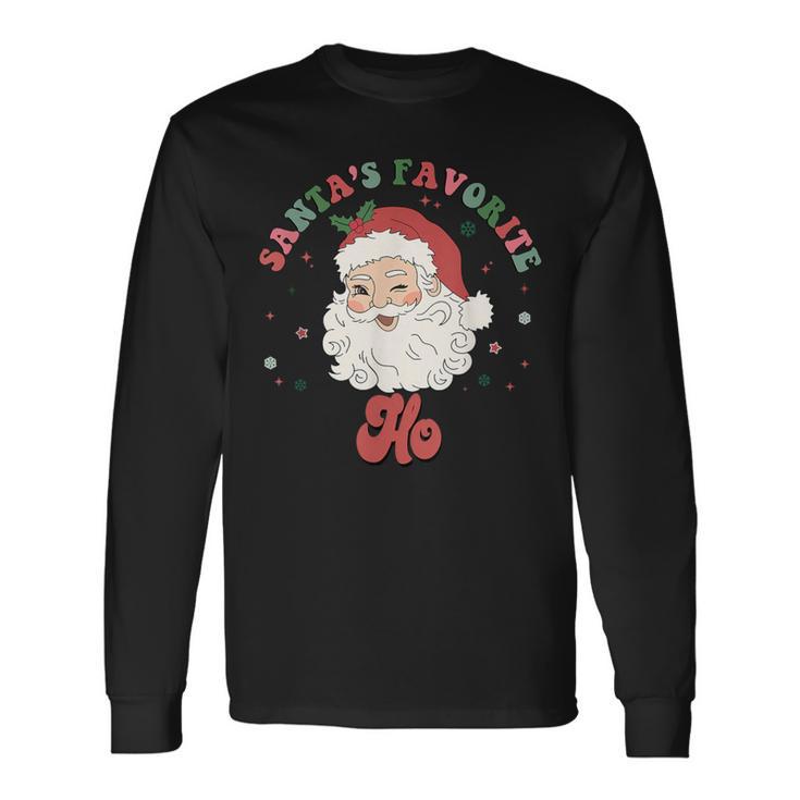 Santa's Favorite Ho Christmas Santa Face Old Xmas Long Sleeve T-Shirt