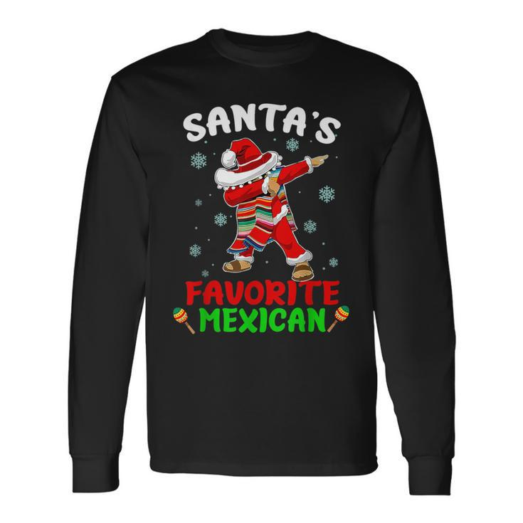 Santa's Favorite Mexican Christmas Holiday Mexico Long Sleeve T-Shirt