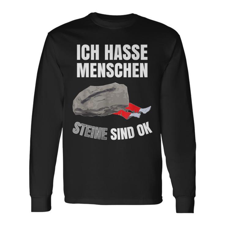 Sarcasmus Slogan Ich Hasse Menschen S Black Langarmshirts Geschenkideen