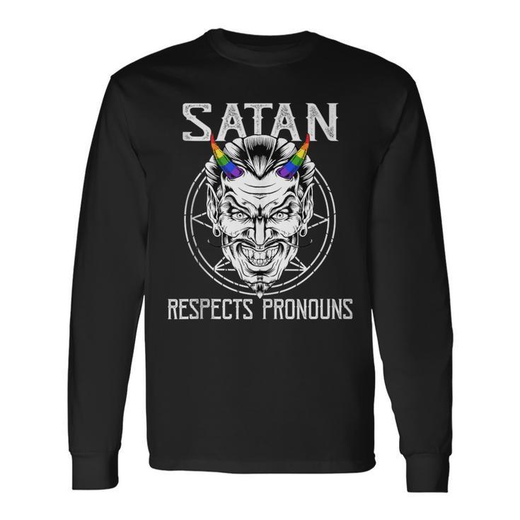 Satanic Lgbtq Pride Goth Long Sleeve T-Shirt