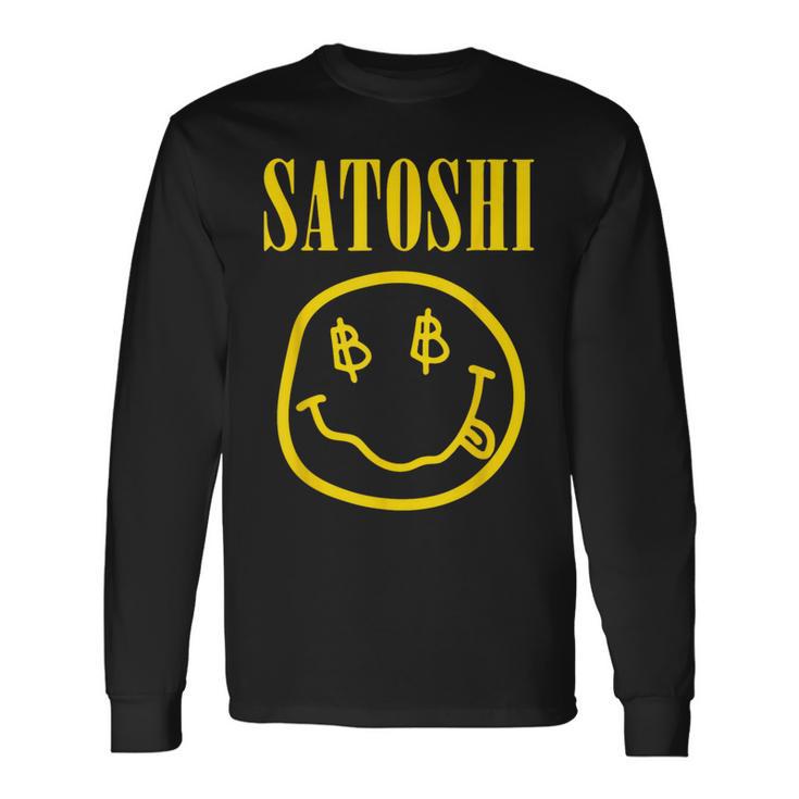 Satoshi Nakamoto Gelbes Lächeln Langarmshirts Geschenkideen