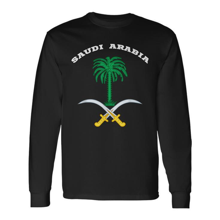 Saudi Arabia Coat Of Arms Flag Souvenir Riyadh Long Sleeve T-Shirt